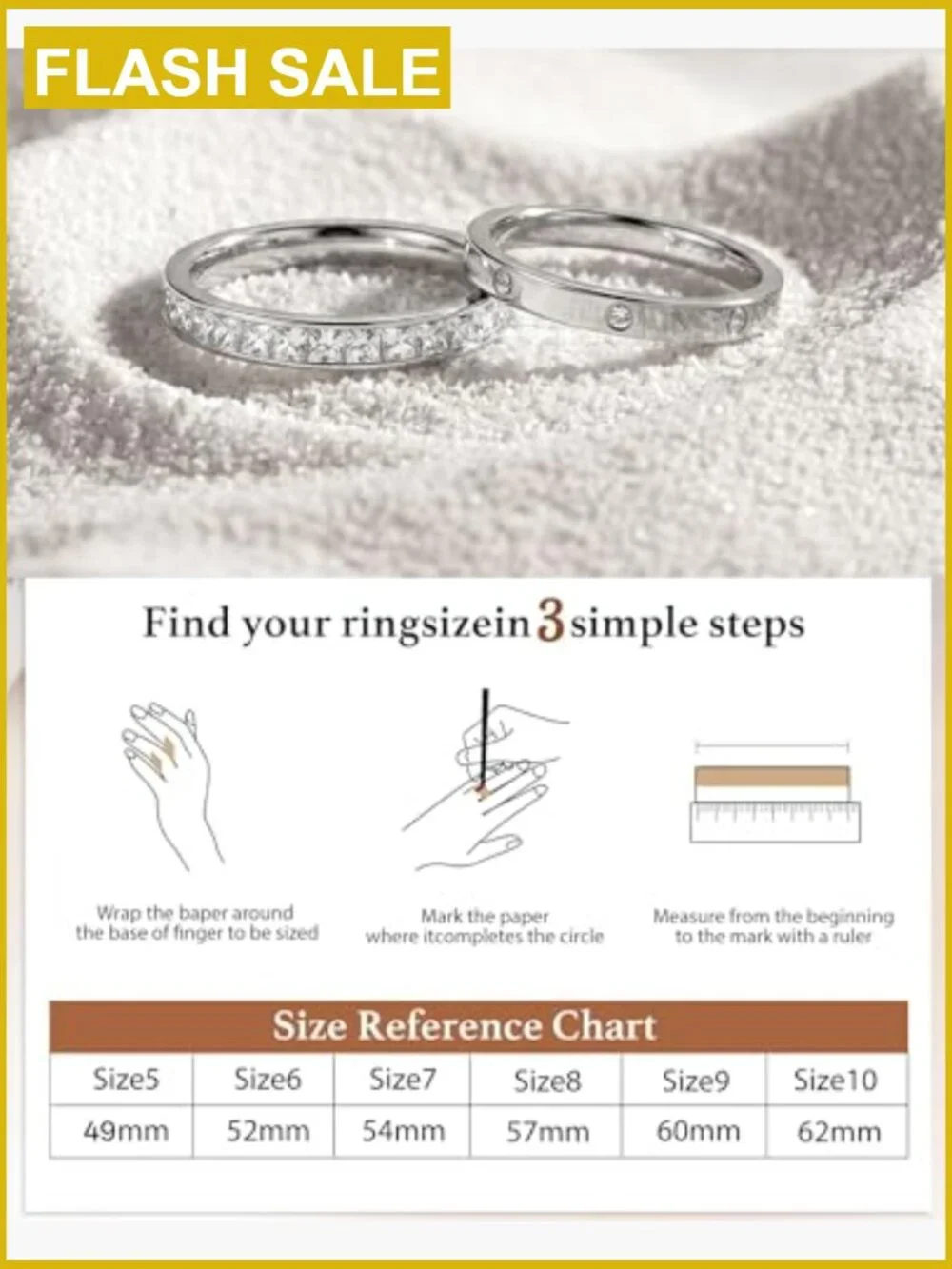 2-Piece Stackable Ring Set - Eternity & Solitaire Band